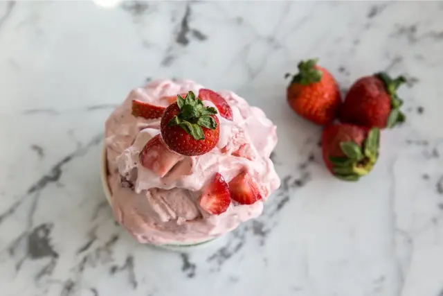 Gourmet Ice Cream with strawberry