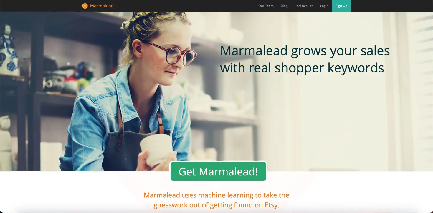 Marmalead Etsy SEO Tool Homepage