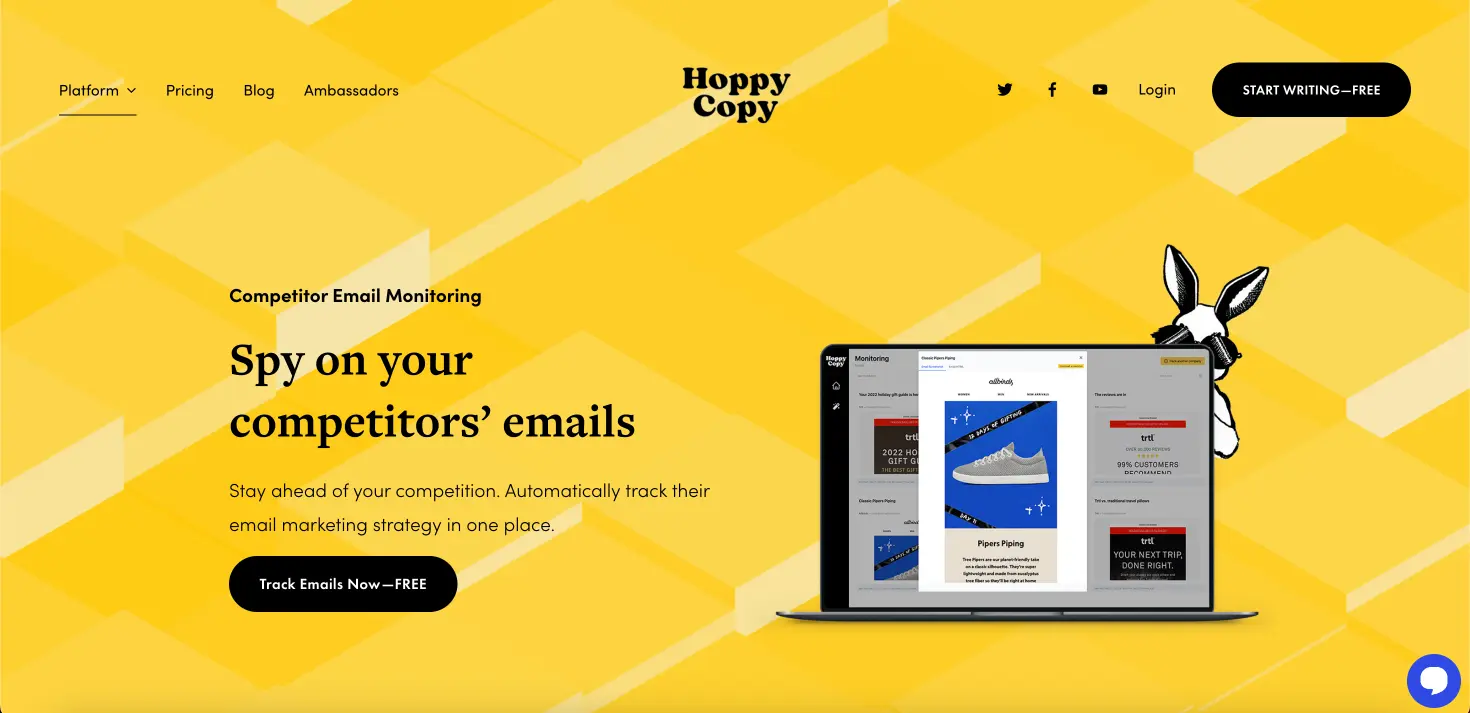 hoppy copy competitor email monitoring feature page