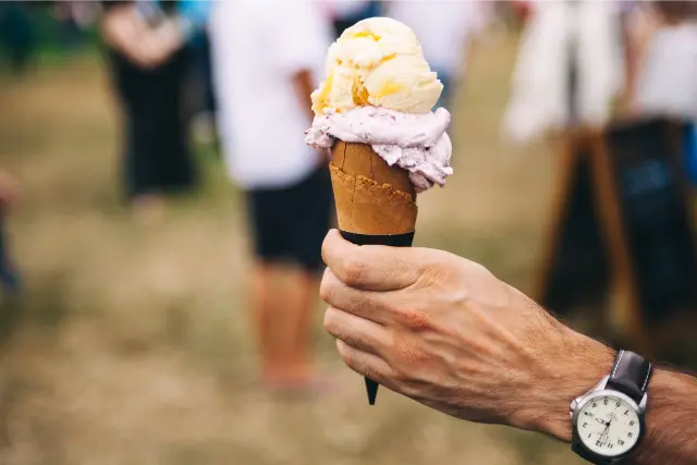 ice cream at hand