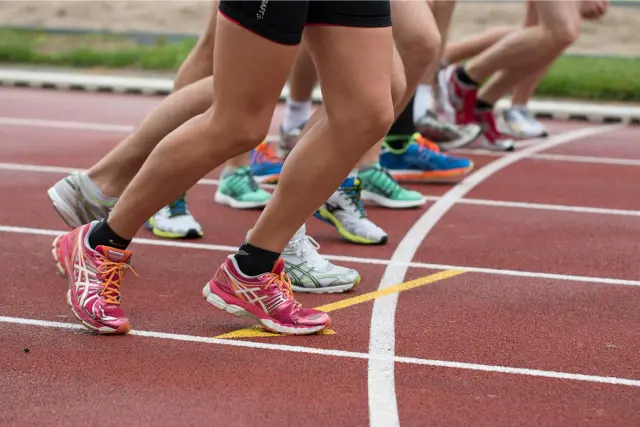 running on track